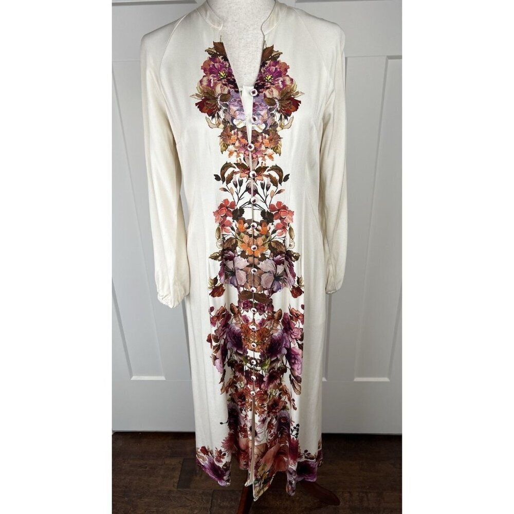 Soft Surroundings Paulette Maxi Dress Long Sleeve Floral Button Front Boho PS - Picture 3 of 12